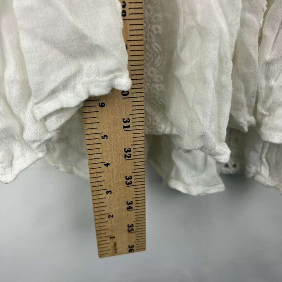 Free People Women's L Long Sleeves Embroidery White Lace Kiss Kiss Tunic Boho - Picture 8 of 16